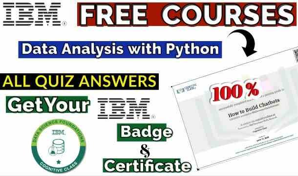Data Analysis with Python Cognitive Class Course Exam Answers(💯Correct)