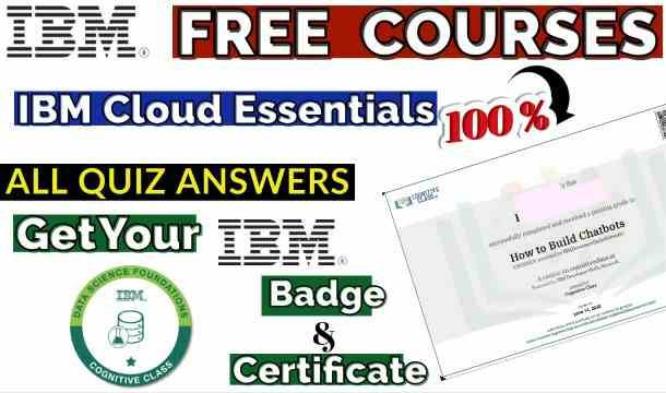IBM Cloud Essentials Cognitive Class Quiz Answers (💯Correct)