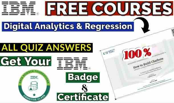 Digital Analytics & Regression Cognitive Class Course (💯Correct)