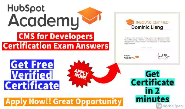 HubSpot CMS for Developers Assessment Answers 2021 | Free Certification Course(💯Correct)