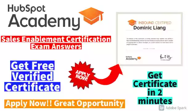 HubSpot Sales Enablement Assessment Answers 2021 | Free Certification Course(ðŸ’¯Correct)