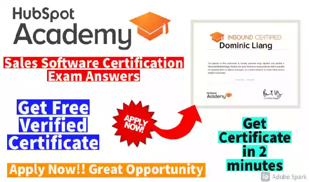 HubSpot Sales Software Certification Exam Answers | Get Free Certificate Online in 2021