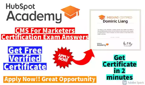 HubSpot CMS For Marketers Assessment Answers 2021 | Free Certification Course(💯Correct)