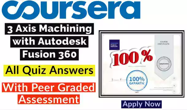 3 Axis Machining with Autodesk Fusion 360 Coursera Quiz Answer [💯Correct Answer]