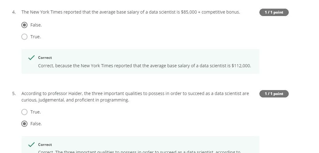 1. What is Data Science? Course Answers | IBM Data Science Professional Certificate | Free Certificate 4 Q4 Q5 edited 1
