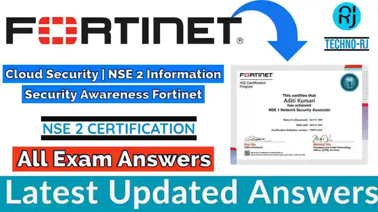 Cloud Security Quiz Answers 2022 | NSE 2 Information Security Awareness Fortinet Free Certification[💯Correct Answer]
