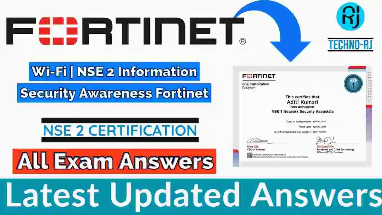 Wi-Fi Quiz Answers 2022 | NSE 2 Information Security Awareness Fortinet Free Certification[💯Correct Answer]
