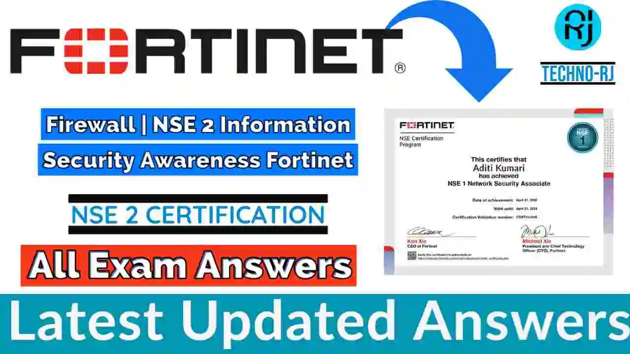 Firewall Quiz Answers 2022 | NSE 2 Information Security Awareness Fortinet Free Certification[💯Correct Answer]